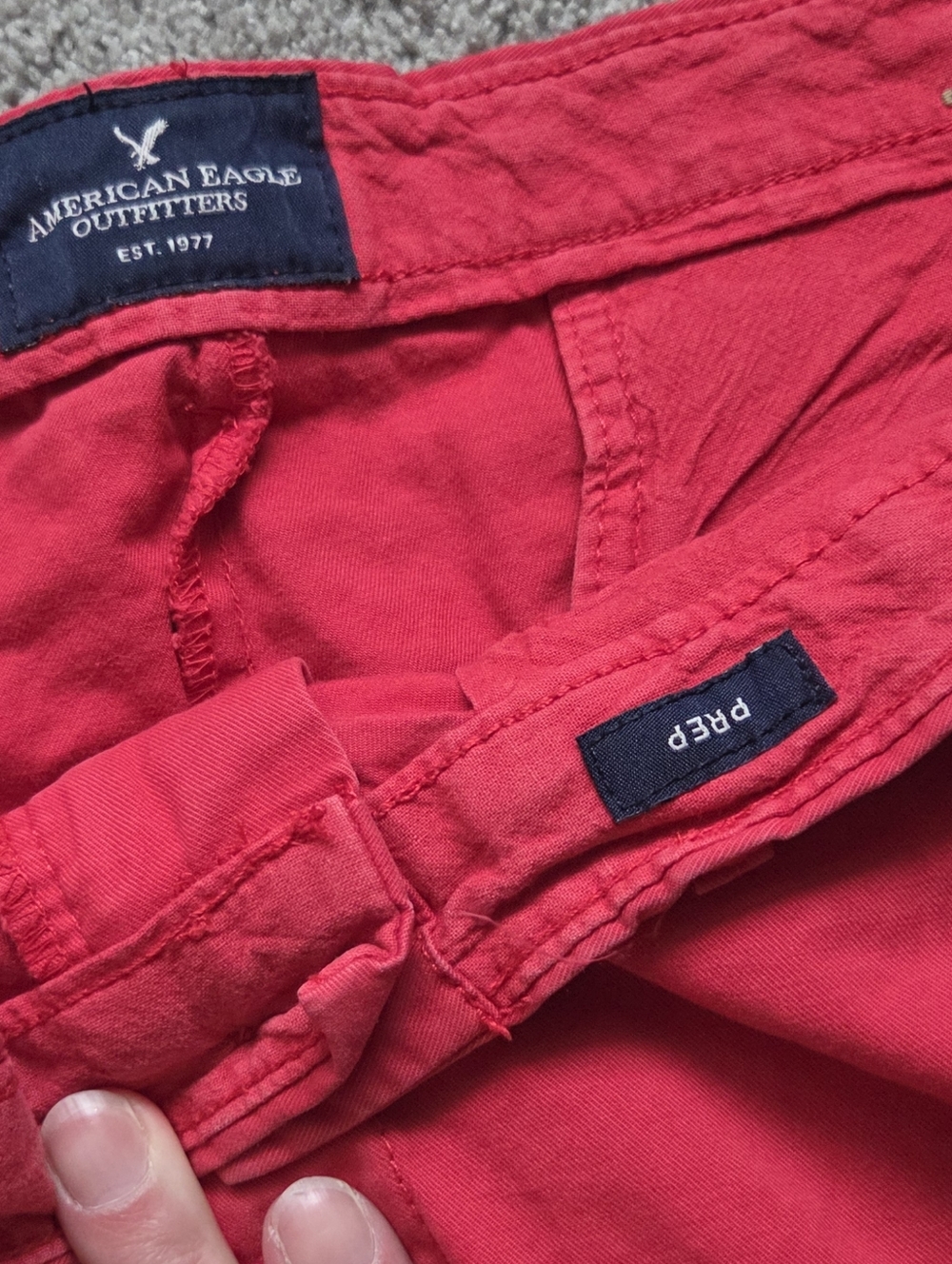 American Eagle Mens Red Chino Shorts, Size 38 Summer Vacation Beach Preppy - Picture 4 of 5